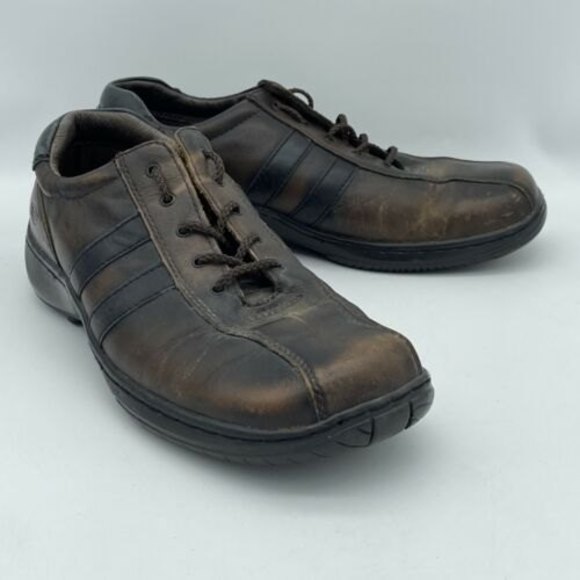 Skechers SN 4400 Men's Size 8.5 Brown Leather Casual Lace Up Shoes - Picture 1 of 7
